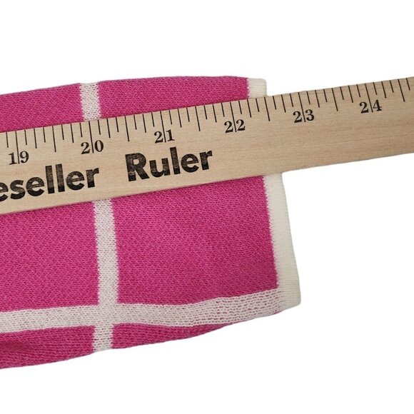 Banana Republic Sweater XS Pink Barbiecore Peplum Windowpane Long Sleeve NWT - Picture 11 of 11